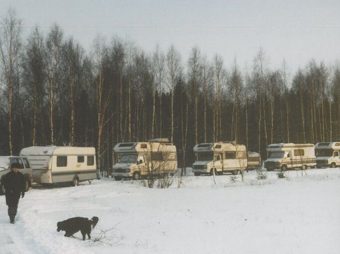 There were always unusual trips to Belarus - here a group in winter.