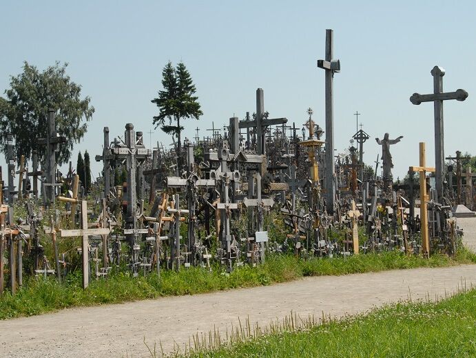 The Hill of Crosses today, parking spaces with barrier, information center, etc. - everything is well organized.