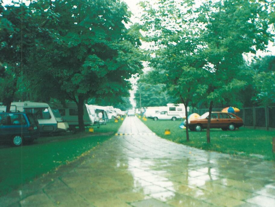 Warsaw has always been on the way east. Campsite Number 123 here on a rainy day in the mid-1990s